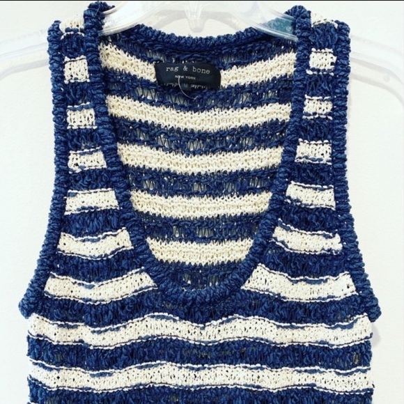Rag & Bone Navy White Striped Top - Picture 2 of 7